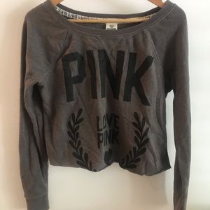 Pink scoop crew neck
